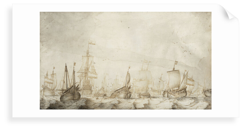 Dutch herring busses on the fishing ground by Willem van de Velde the Elder