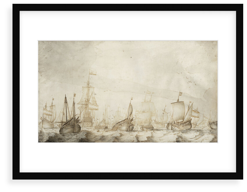 Dutch herring busses on the fishing ground by Willem van de Velde the Elder