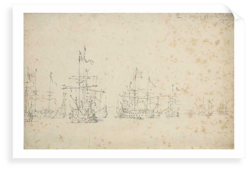 De With's squadron at anchor by Willem van de Velde the Elder