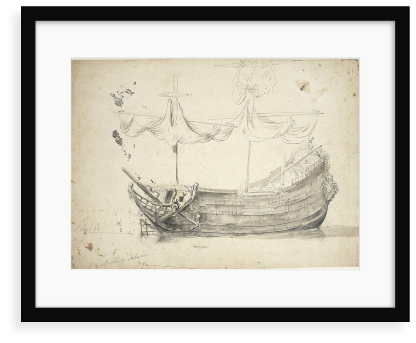 Portrait of a Dutch two-decker by Willem van de Velde the Elder