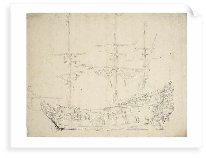 Portrait of a Dutch frigate by Willem Van de Velde the Younger