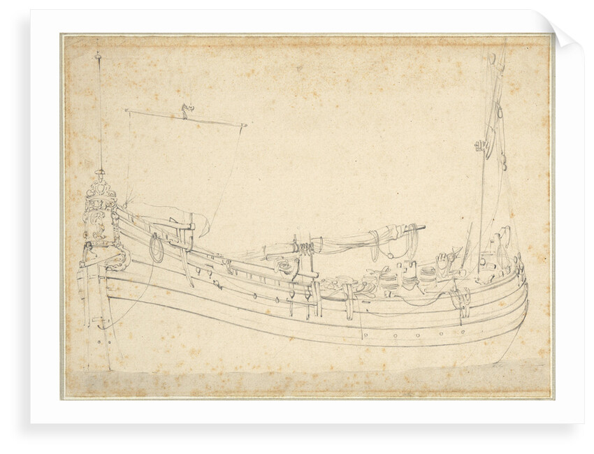 Portrait of a Dutch fishing buss by Willem Van de Velde the Younger