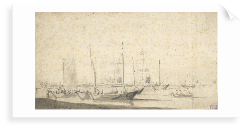 Weyschuits getting ready for sea in the Helder by Willem van de Velde the Elder