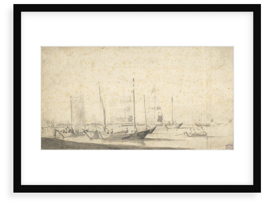 Weyschuits getting ready for sea in the Helder by Willem van de Velde the Elder