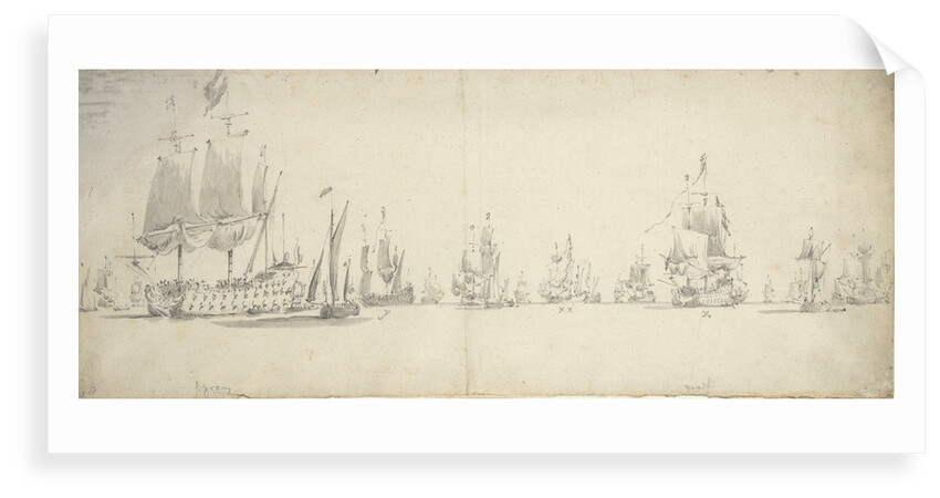 Dutch Fleet before the Battle of Lowestoft, May 1665 by Willem van de Velde the Elder