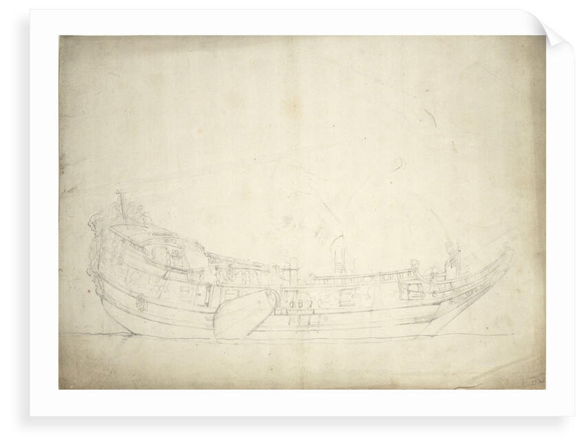 Portrait of a states yacht by Willem van de Velde the Elder