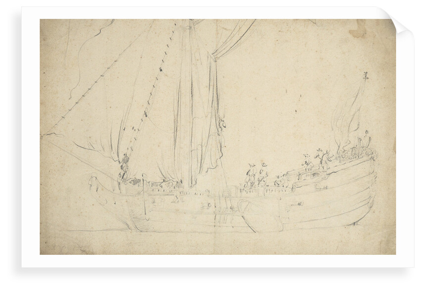 Portrait of a states yacht by Willem van de Velde the Elder