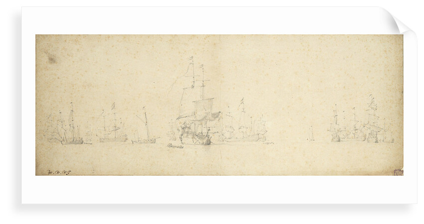 A Dutch fleet getting under way in light airs by Willem Van de Velde the Younger