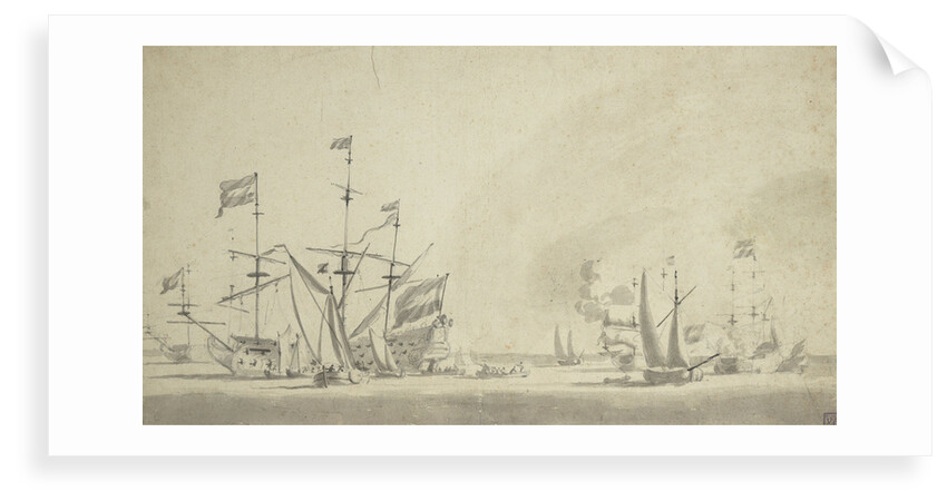 Dutch rear squadron at anchor by Willem van de Velde the Elder