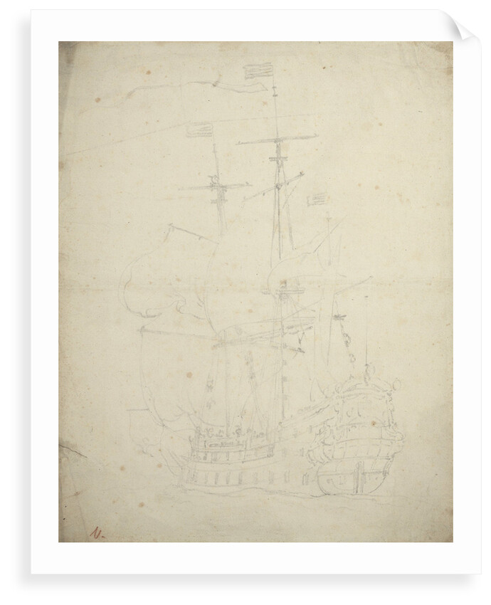 Portrait of the 'Gorinchem'? by Willem Van de Velde the Younger
