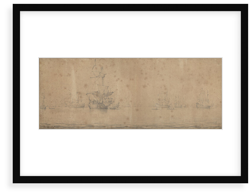 Dutch ships becalmed by Willem Van de Velde the Younger