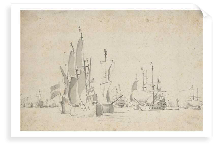 A flute running free with two others in stays by Willem Van de Velde the Younger