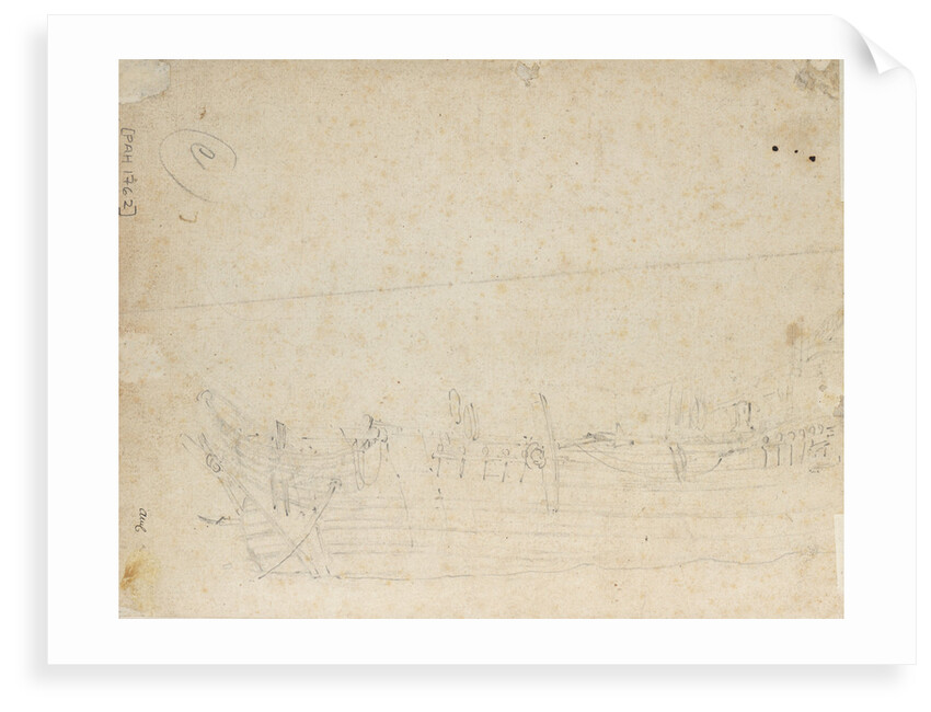 Study of part of a Dutch merchant ship by Willem Van de Velde the Younger