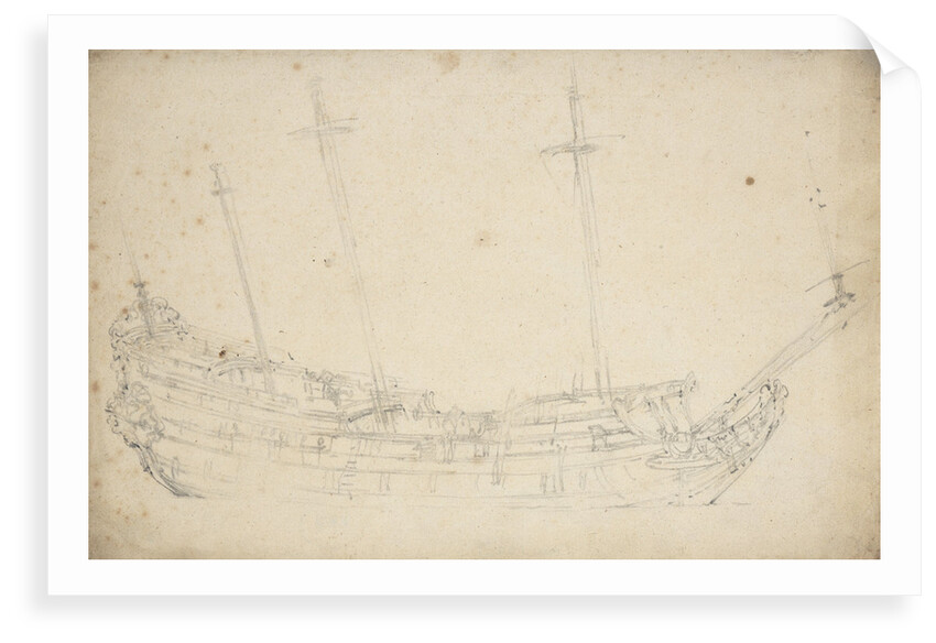 Portrait of a Dutch two-decker by Willem Van de Velde the Younger