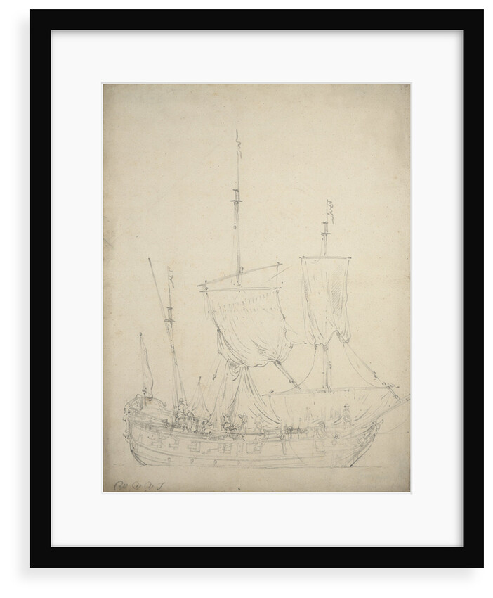 Portrait of a small Dutch frigate by Willem Van de Velde the Younger