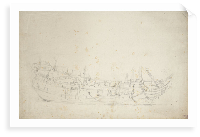 Portrait of a small Dutch frigate by Willem Van de Velde the Younger