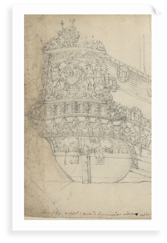 The stern of the 'Walcheren' by Willem van de Velde the Elder