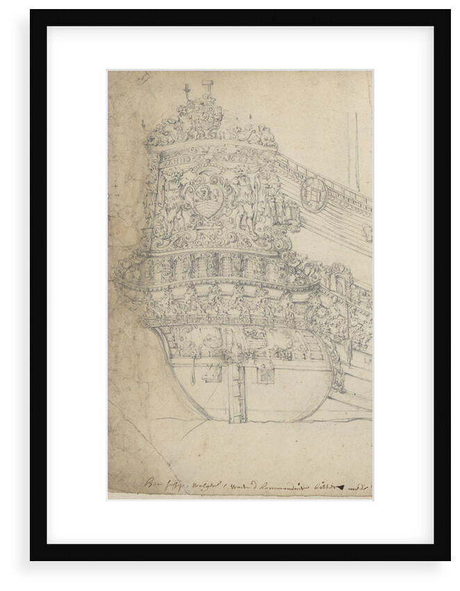 The stern of the 'Walcheren' by Willem van de Velde the Elder