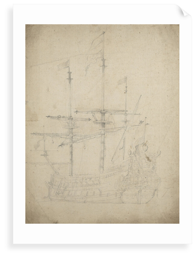 Portrait of the 'Endracht' by Willem Van de Velde the Younger