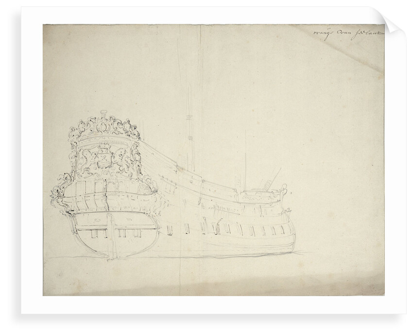 Portrait of the 'Oranje'? by Willem Van de Velde the Younger