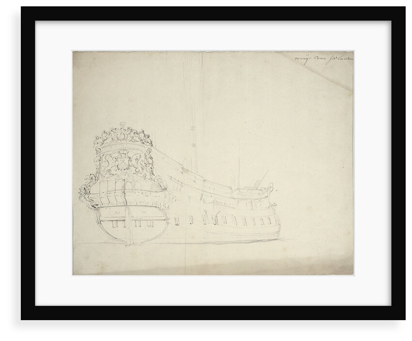 Portrait of the 'Oranje'? by Willem Van de Velde the Younger
