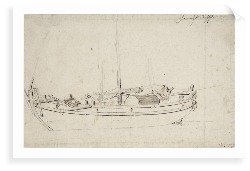 Study of a French fishing boat by Willem Van de Velde the Younger