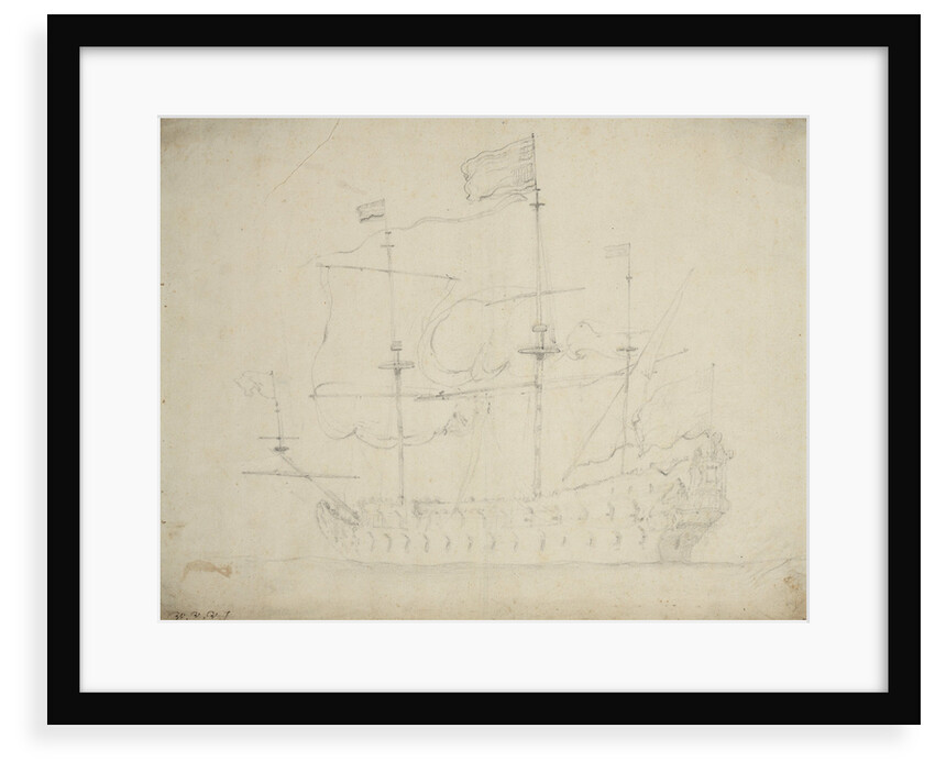 A Dutch flagship before the wind by Willem Van de Velde the Younger