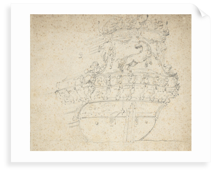 Stern of the 'Witte Eenhorn'? by Willem Van de Velde the Younger