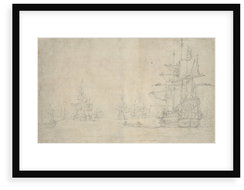 The 'Jupiter' and other ships at anchor, May 1672? by Willem van de Velde the Elder
