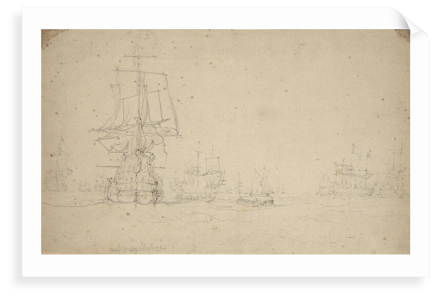 The 'Wapen Van Utrecht' and the Dutch fleet becalmed at sea, May 1672? by Willem van de Velde the Elder