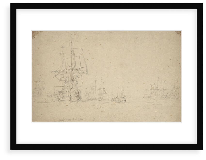 The 'Wapen Van Utrecht' and the Dutch fleet becalmed at sea, May 1672? by Willem van de Velde the Elder
