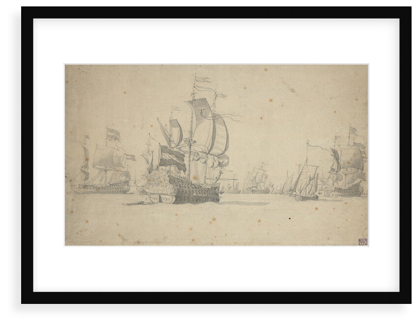 A Dutch squadron forming line of battle, May 1672? by Willem van de Velde the Elder