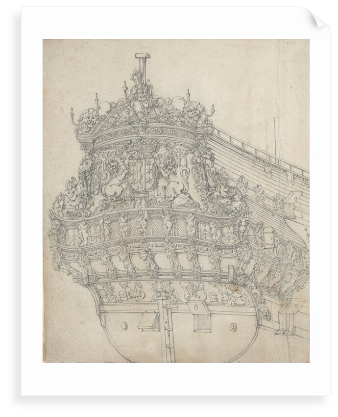 The stern of the 'Gouda' by Willem van de Velde the Elder