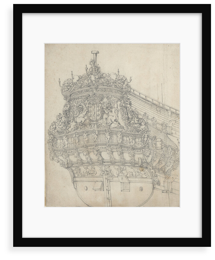 The stern of the 'Gouda' by Willem van de Velde the Elder