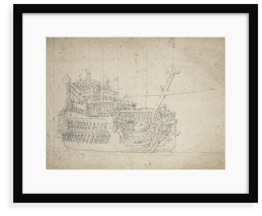 Portrait of a French two-decker by Willem van de Velde the Elder