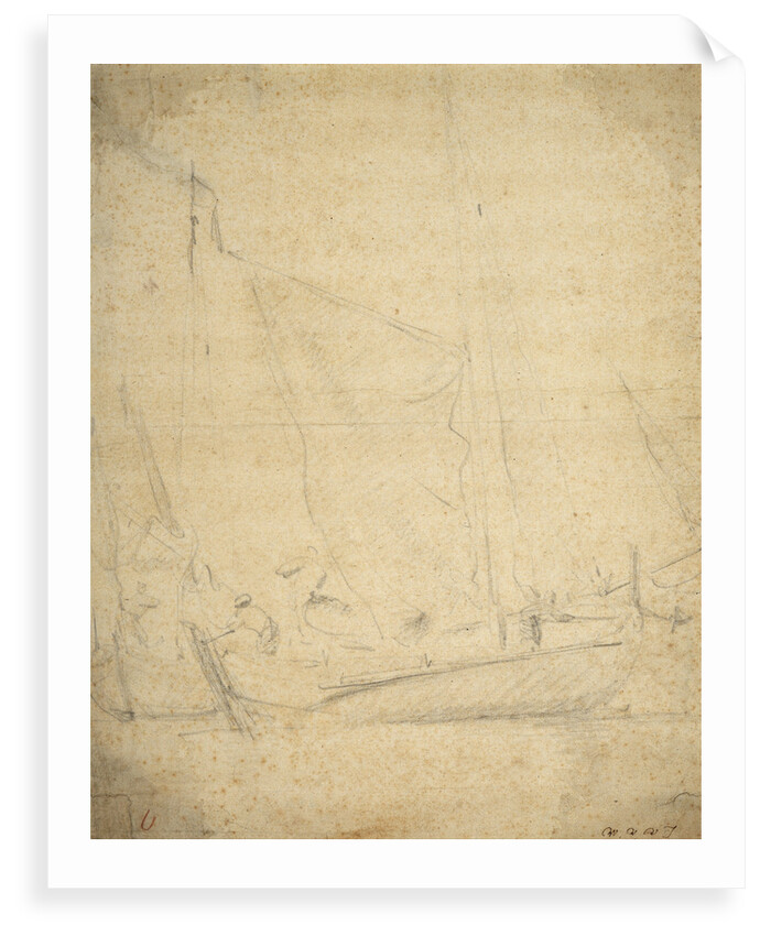 A hoy becalmed by Willem Van de Velde the Younger