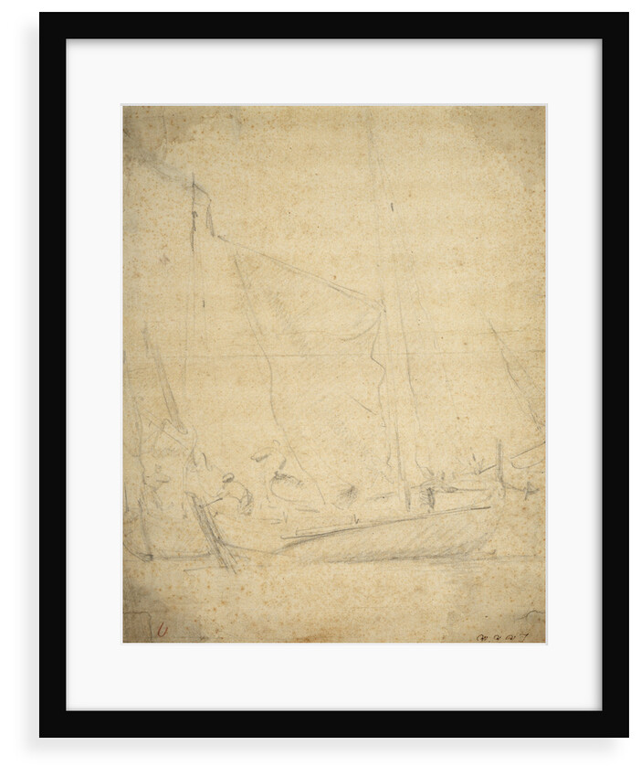 A hoy becalmed by Willem Van de Velde the Younger