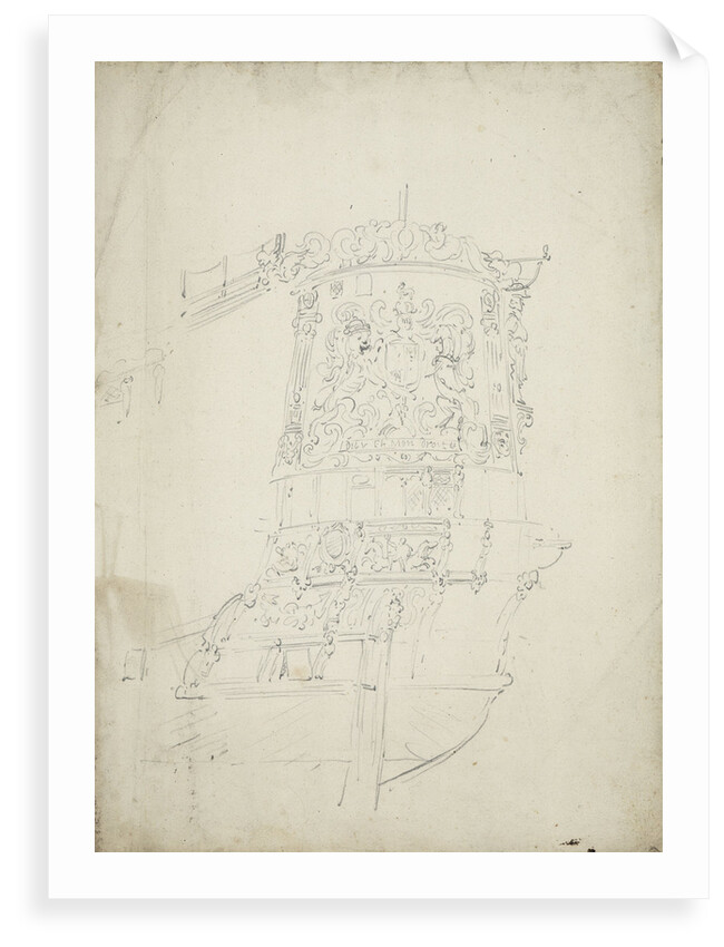 The stern of an English ship by Willem Van de Velde the Younger