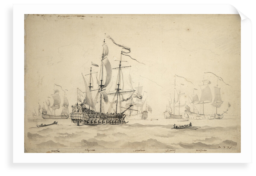The 'Rupert' and other commands of Captain Wyborne by Willem Van de Velde the Younger