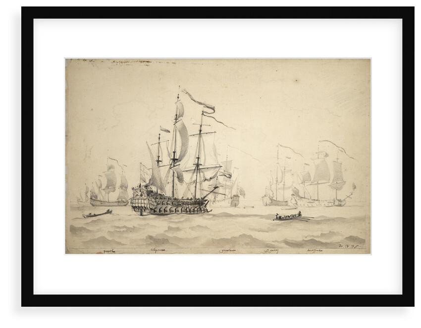 The 'Rupert' and other commands of Captain Wyborne by Willem Van de Velde the Younger