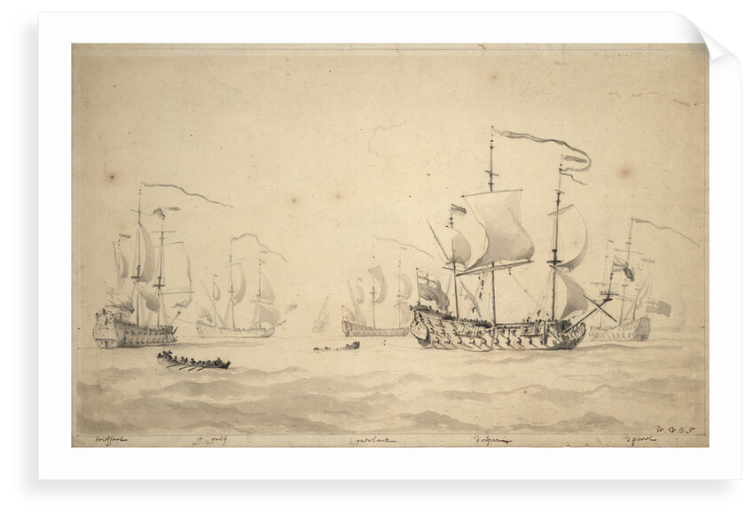 The 'Rupert' and other commands of Captain Wyborne by Willem Van de Velde the Younger