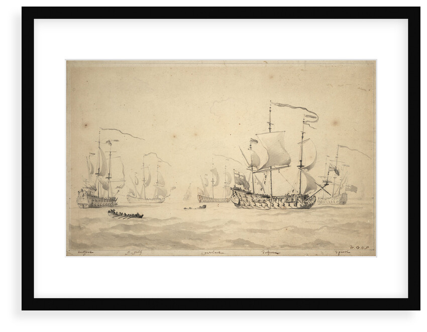 The 'Rupert' and other commands of Captain Wyborne by Willem Van de Velde the Younger