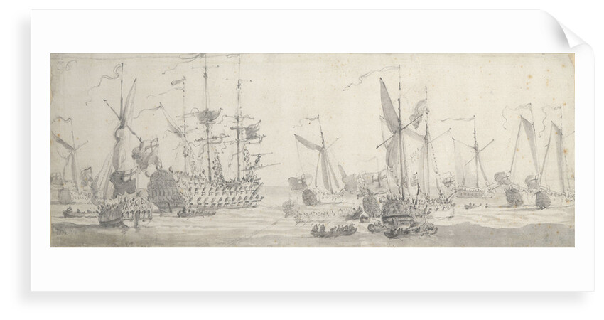 Visit of Charles II to the 'Tiger' at Woolwich: The King leaving one of the yachts by Willem van de Velde the Elder