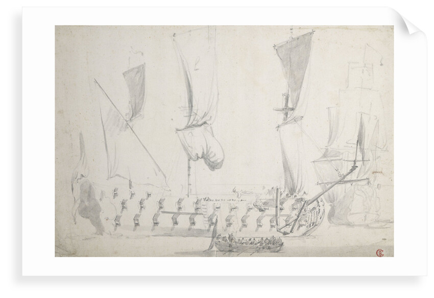 An English fourth-rate in light airs by Willem van de Velde the Elder