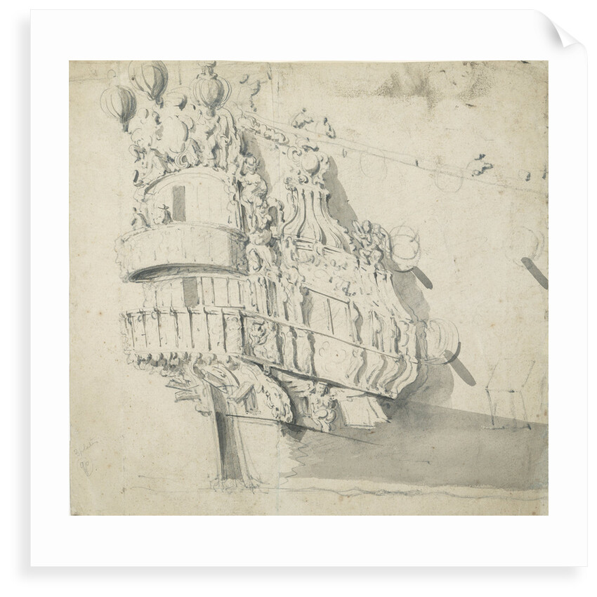 The stern of the 'Hampton Court' by Willem van de Velde the Elder