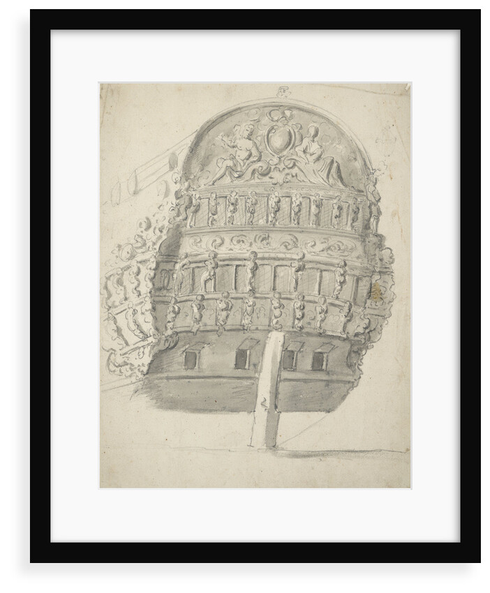 Stern of an English first or second rate by Willem van de Velde the Elder