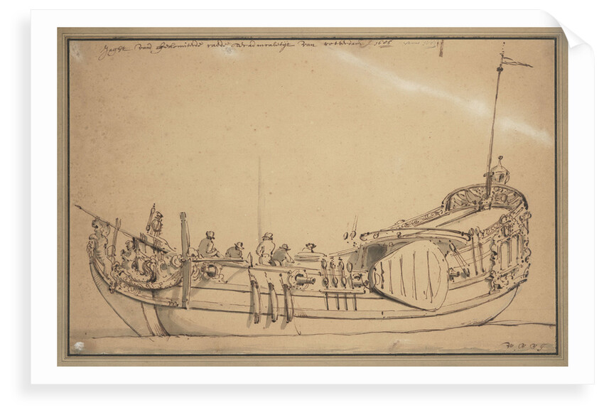 Yacht of the Admiralty of the Maas by Willem Van de Velde the Younger