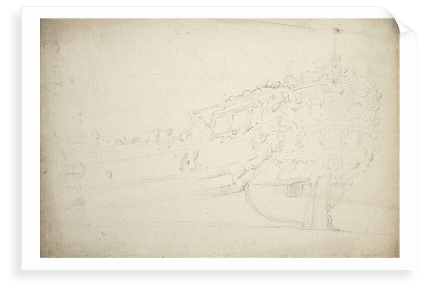 The stern of a states yacht by Willem Van de Velde the Younger