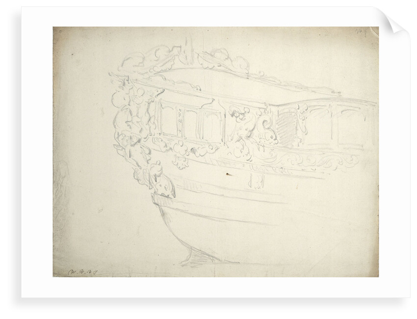 The stern of a states yacht by Willem Van de Velde the Younger