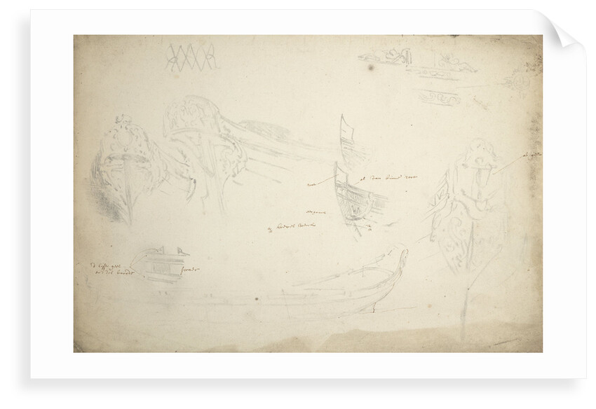 Detail of decoration of a state barge of William and Mary by Willem Van de Velde the Younger